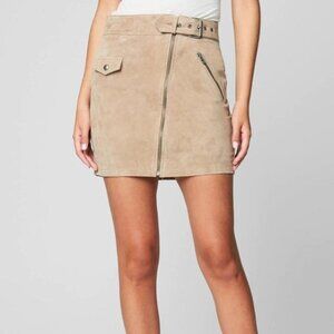 BLANKNYC Moto Mini Skirt in Bare It All Size 26 leather suede